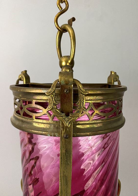 Art Nouveau Lantern With Cranberry Glass (22415)-ashby-interiors-img-5150-p-main-638176761274447827.png