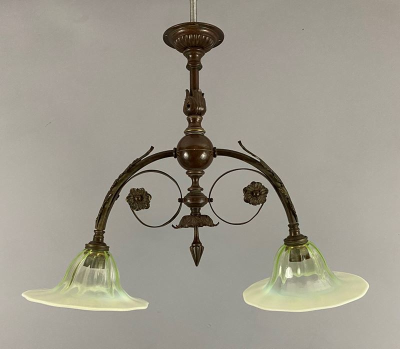 Art Nouveau Flush Fitting Twin Arm Chandelier (22380)-ashby-interiors-img-6546-p-main-638134365052985887.png