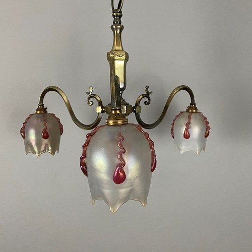 Nickel Plated Chandelier With Frosted Glass Shades (22371)