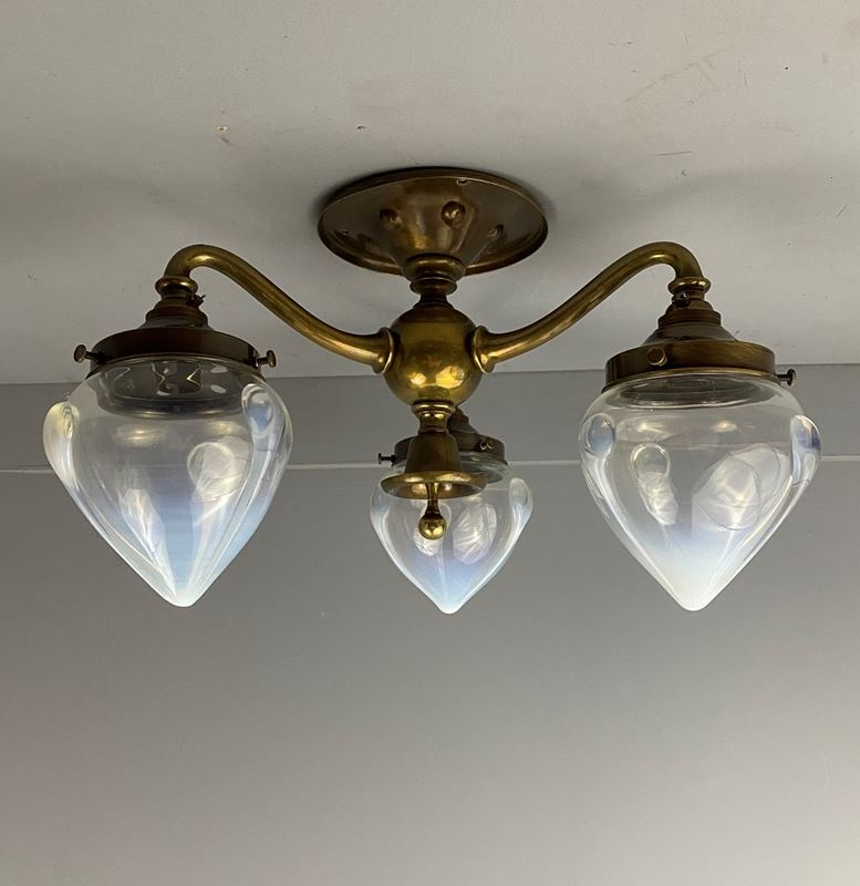 Art Nouveau Flush Fitting Three Arm Chandelier (22311)-ashby-interiors-img-8228-p-main-638176004842663977.png