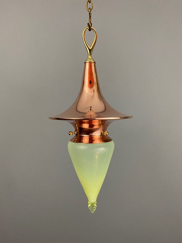 ‘Witch’S Hat – Sleek’ Polished Copper Art Nouveau Vaseline Glass Pendant Light -ashby-interiors-img-8234-p-main-638176009820868982.png