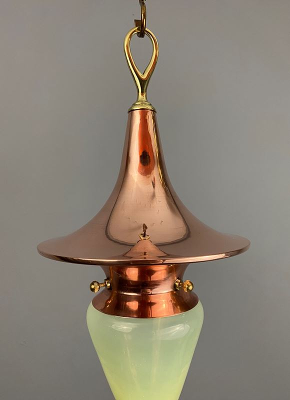‘Witch’S Hat – Sleek’ Polished Copper Art Nouveau Vaseline Glass Pendant Light -ashby-interiors-img-8235-p-main-638176010356608441.png