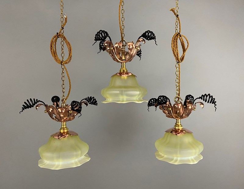 Art Nouveau Copper And Steel Spring Pendant Light (32161)-ashby-interiors-img-8641-main-638176054700903381.jpg