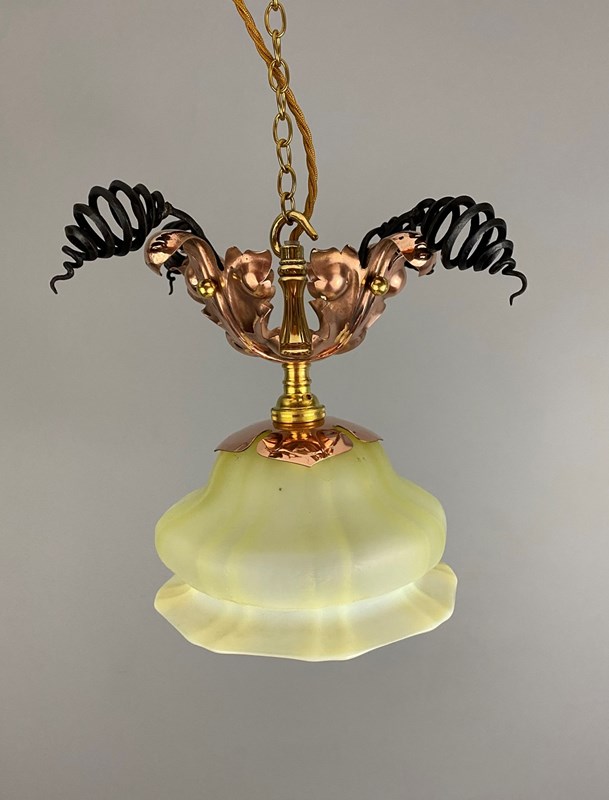 Art Nouveau Copper And Steel Spring Pendant Light (32161)-ashby-interiors-img-8790-main-638176054983611083.jpg