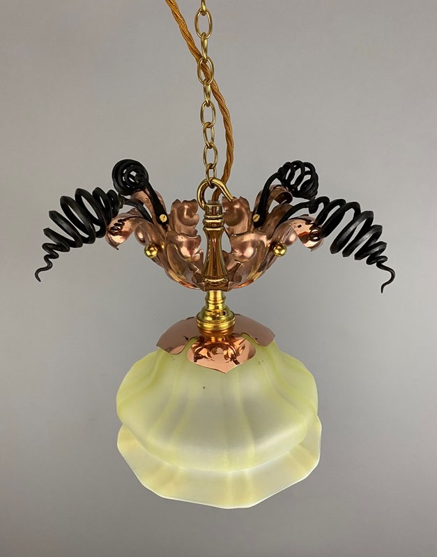Art Nouveau Copper And Steel Spring Pendant Light (32161)-ashby-interiors-img-8791-main-638176054990954437.jpg