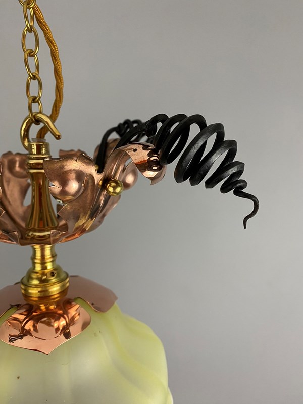 Art Nouveau Copper And Steel Spring Pendant Light (32161)-ashby-interiors-img-8792-main-638176054998298499.jpg