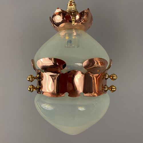 ‘The Ashby Crown’ Opalescent Art Nouveau Style Pendant Light