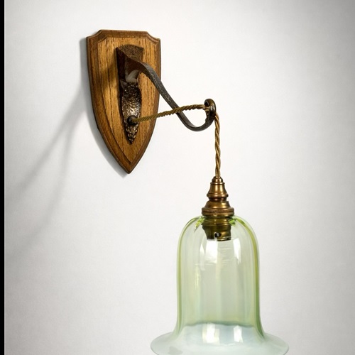 Ashby Shield Wall Light – Bronze On Oak (56214)