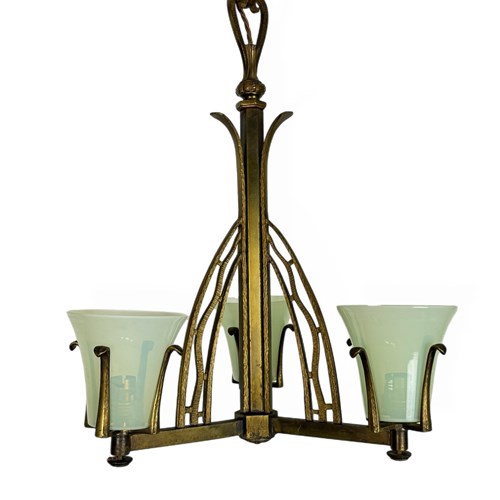 Art Deco Three Arm Chandelier (25193)
