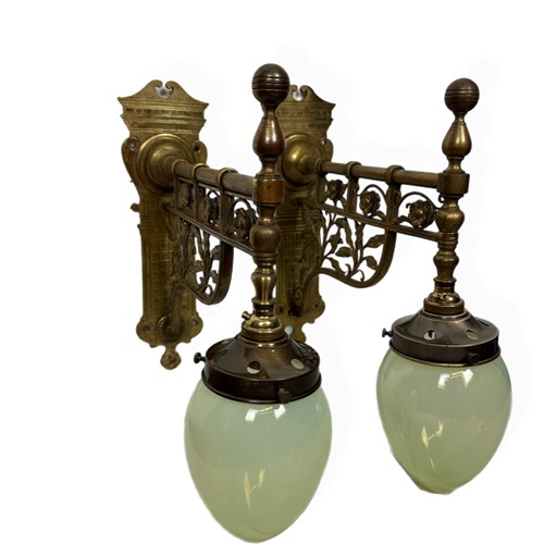 Pair Of Aesthetic Period Brass Wall Lights (26200)