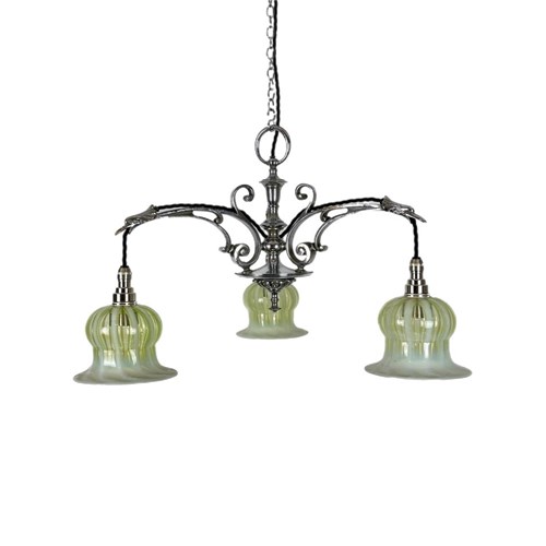 Nickel Plated Art Nouveau Chandelier (25197)