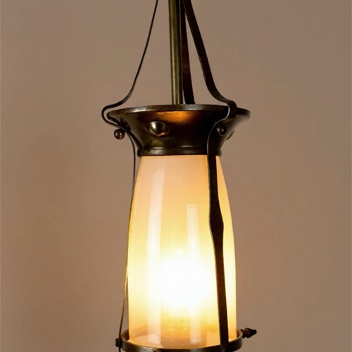 Arts And Crafts Converted Oil Lantern (25165)