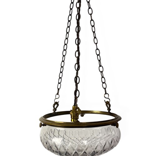 Art Nouveau Cut Glass Plafonnier (25167)