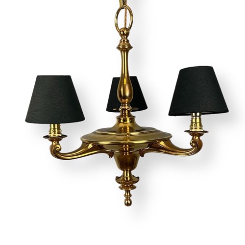 Art Nouveau Chandelier With Black Shades (24017)