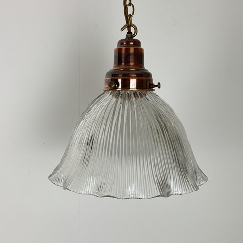 Extra Large Antique Holophane Pendant Light (55174)