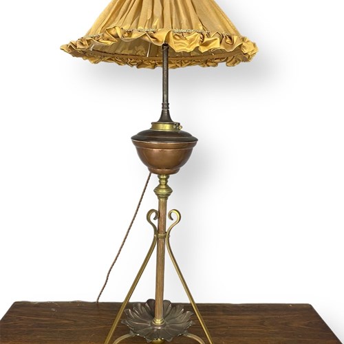 Was Benson Arts And Crafts Converted Oil Lamp (22470)