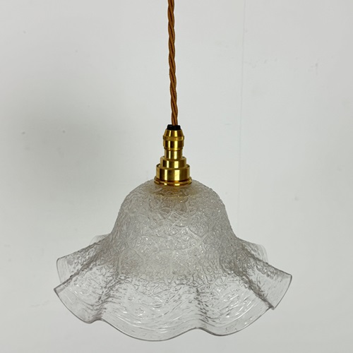 Vintage Crackle Glass Coolie Pendant Light (91087)