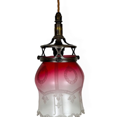 Cranberry Glass Pendant Light (55177)