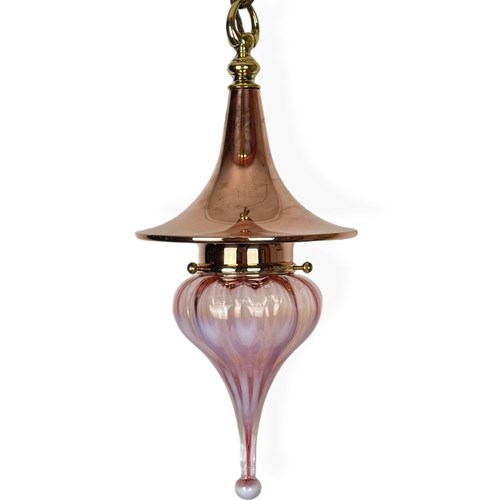 WITCH's HAT Pendant Light With Pink Teardrop Shade (55178)