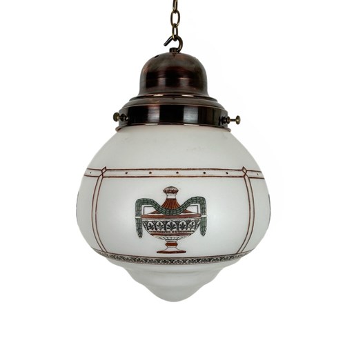 Art Deco Globe Light With Grecian Design (55183)