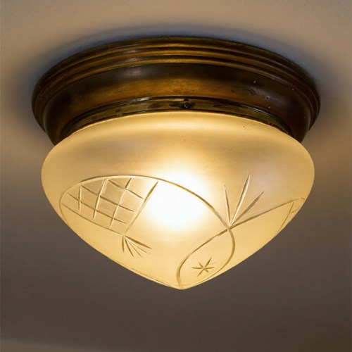 Large Art Nouveau Flush Fitting Ceiling Light (55188)