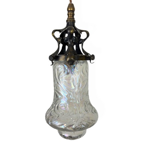 Art Nouveau Iridescent Pendant Light (22563)