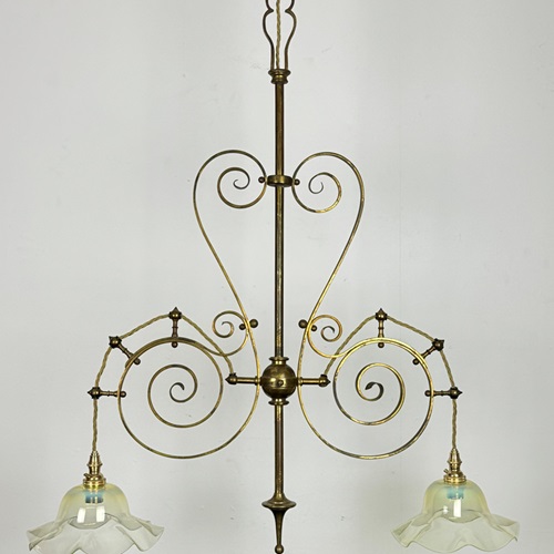 Art Nouveau Spiral Twin Arm Chandelier (25192)