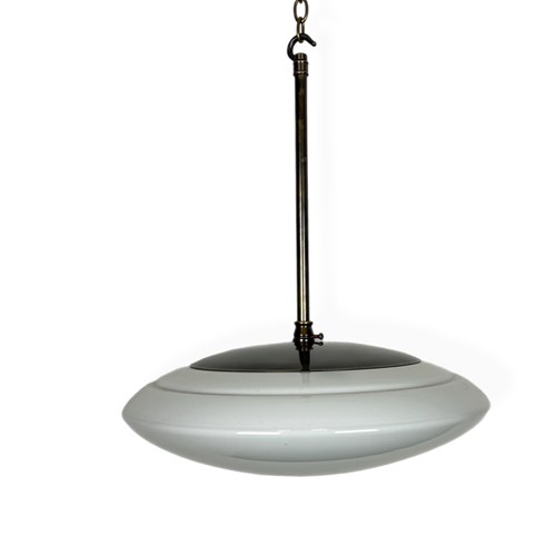 Slim Art Deco Opaline Pendant Light (55199)