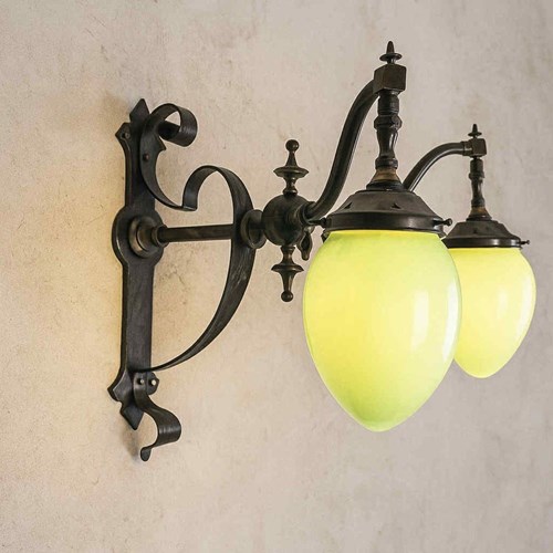 Large Pair Of Arts And Crafts Wrought Iron Wall LIGHTS
