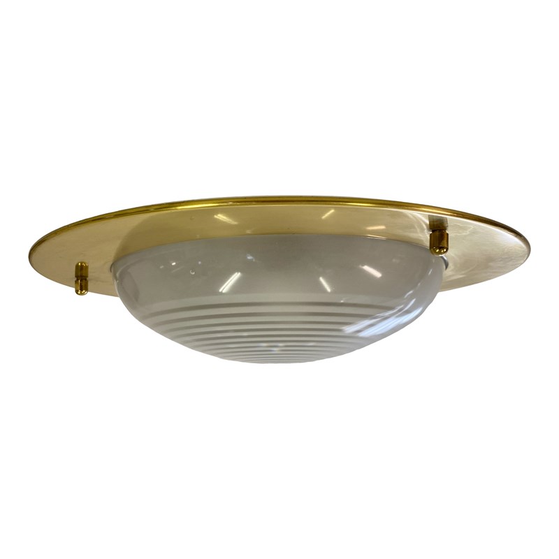 1970S Brass And Glass Flush Mounted Light-august-interiors-1970s-brass-and-glassitalian-ceiling-mounted-light-main-638189076184371743.jpg