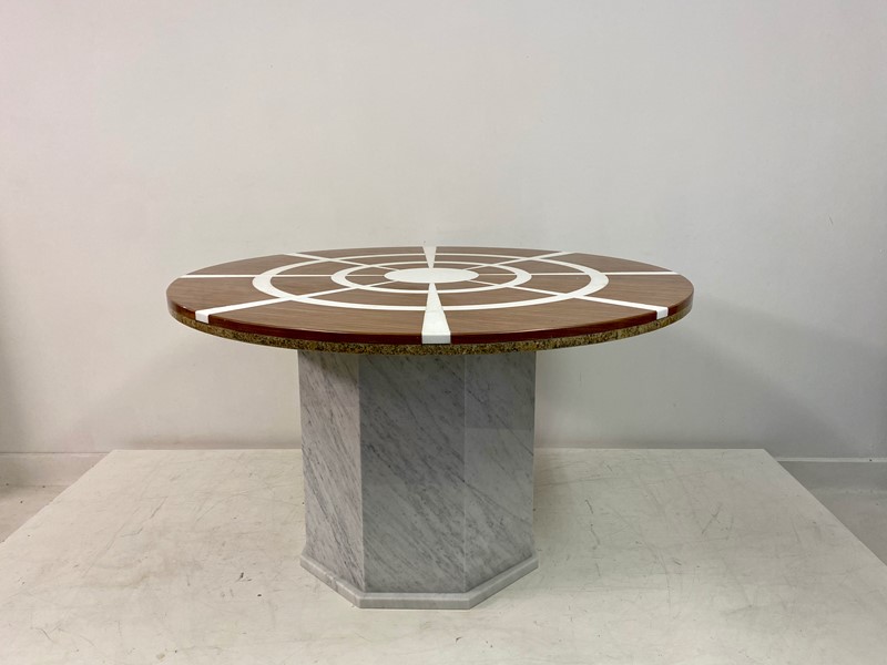 1970s Red and White Marble Dining Centre Table-august-interiors-img-0916-main-638023959999186668.jpeg