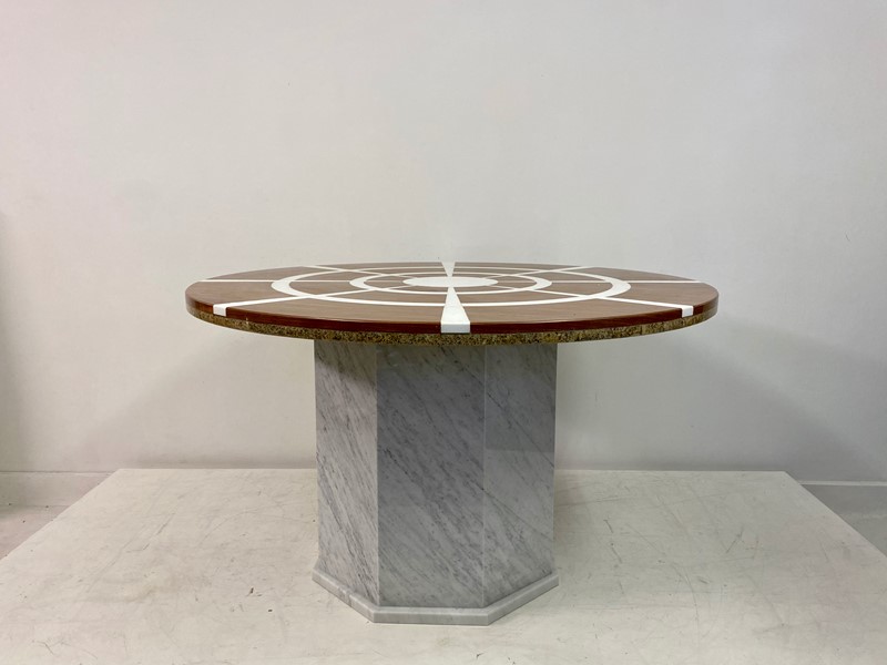 1970s Red and White Marble Dining Centre Table-august-interiors-img-0927-main-638023960222620743.jpeg