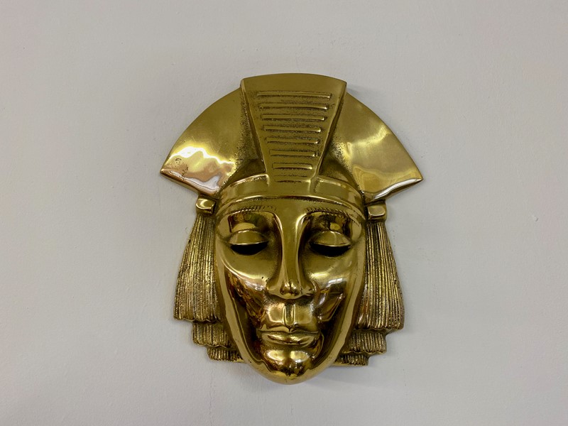 1970s Belgian Brass Hanging Pharaoh Face Plaque-august-interiors-img-3092-main-637553821582900036.jpeg