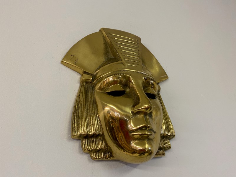 1970s Belgian Brass Hanging Pharaoh Face Plaque-august-interiors-img-3097-main-637553822035709951.jpeg