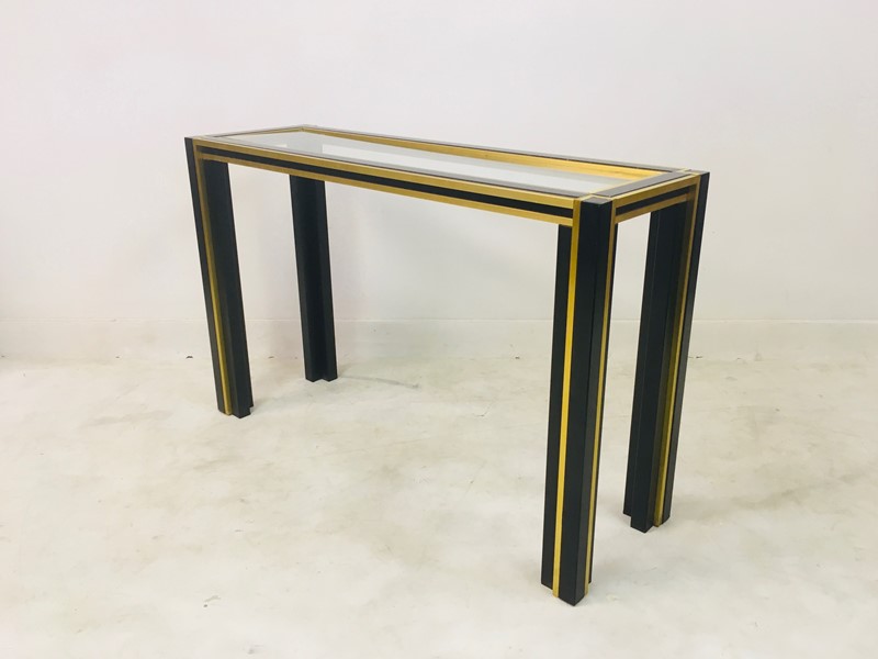 1970s Italian brass and black console table mirror-august-interiors-img-3595-main-637015705384405968.jpg
