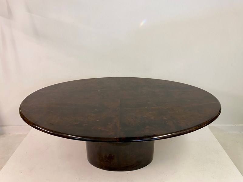 Brown Lacquered Goatskin Oval Dining Table By Aldo Tura-august-interiors-img-3950-main-638131990066260280.jpeg