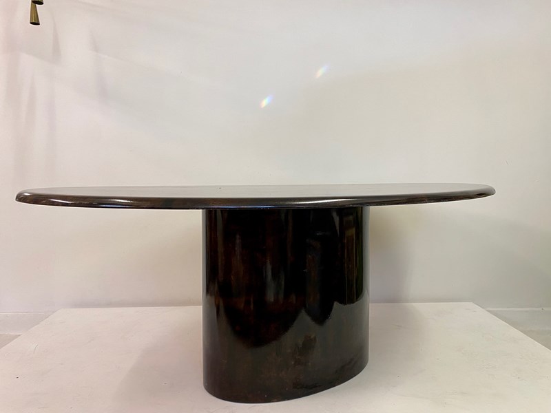 Brown Lacquered Goatskin Oval Dining Table By Aldo Tura-august-interiors-img-3954-main-638131990210633862.jpeg