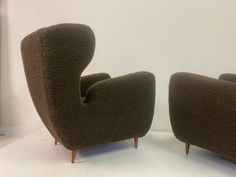 Pair Of Large 1950S Italian Armchairs In Chocolate Boucle-august-interiors-img-5831-main-638209887169597188.jpeg