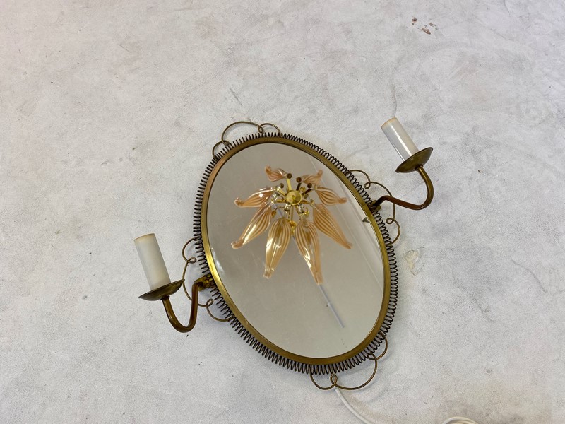 1950s Swedish Brass Mirror with sconces-august-interiors-img-8005-main-637245337725799463.jpeg