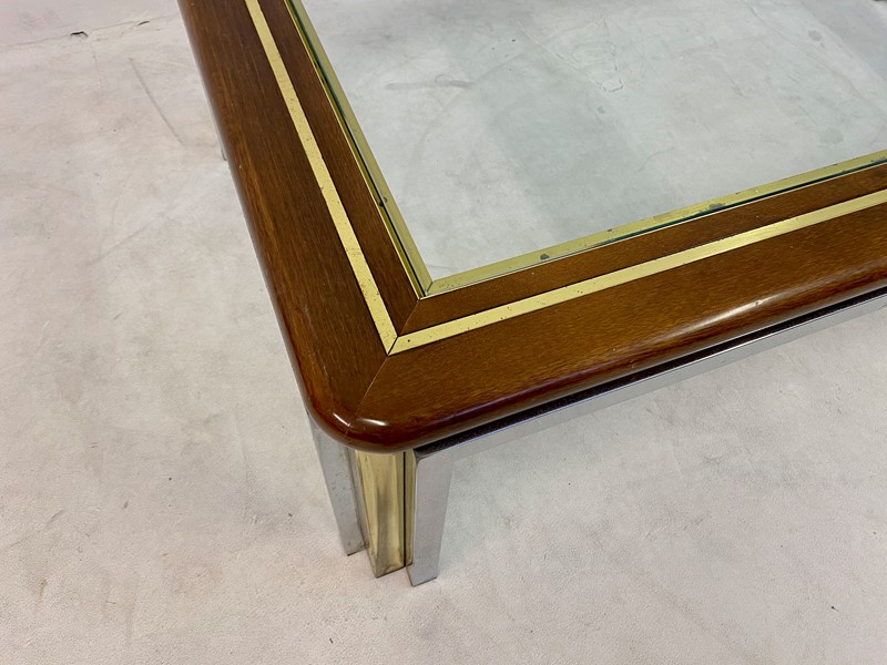 1970s Italian Wood, Brass and Chrome Coffee Table-august-interiors-img-8326-main-637260413853935790.jpeg