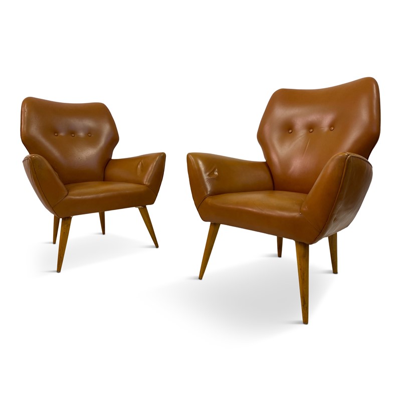 Pair of 1950s Italian Armchairs in Brown Leather-august-interiors-pair-of-bronw-leather-italian-armchairs-1950s-main-637991877420927539.jpg