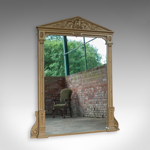 Very Large Antique Overmantel Mirror 230cm x 189.5cm (7'5"x6'2") Classical c1850