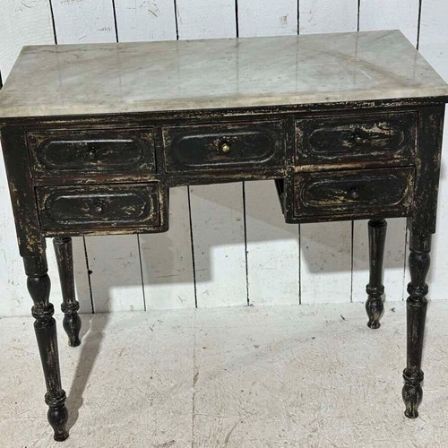 Antique Painted Marble Top Desk