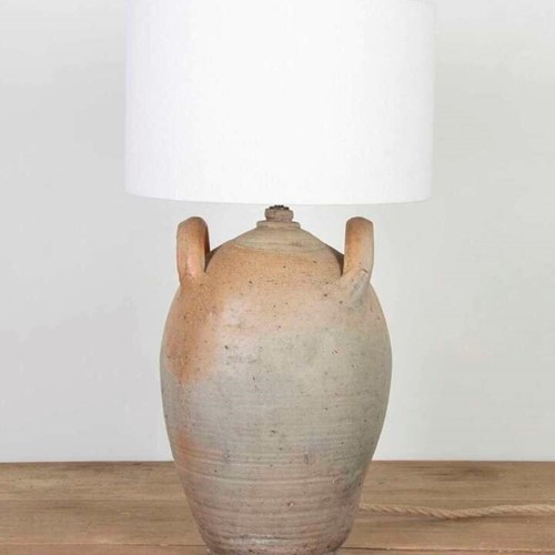 19th Century Olive Jar Converted to Table Lamp