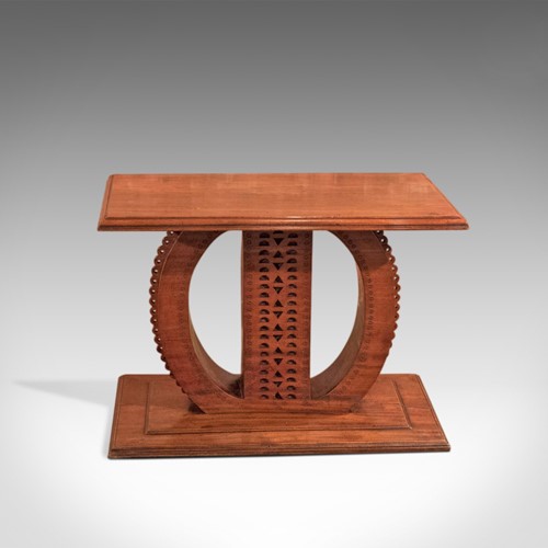 Antique Colonial Table, 19th Century Hardwood Stool, Plinth