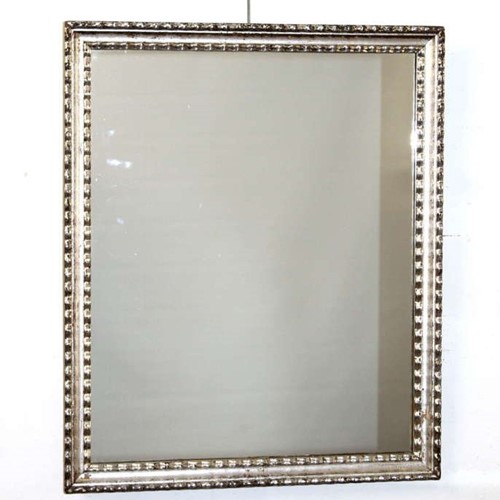 Antique French Mirror With Silverleaf Frame