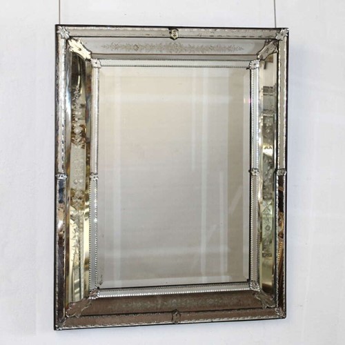 Antique Venetian Mirror With Exquisite Etching