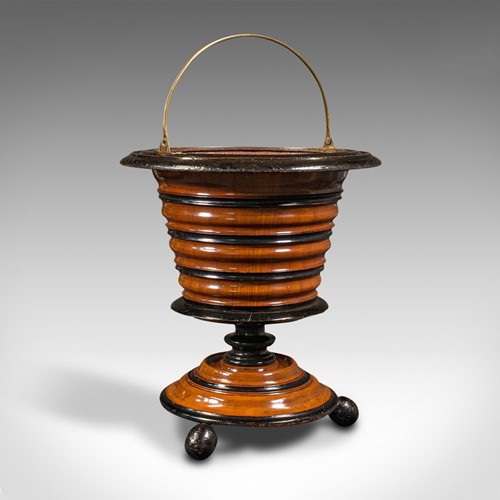 Antique Fireside Store, Dutch, Walnut, Jardiniere, Log Bin, Victorian, C.1900