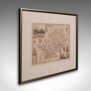 Antique Lithography Map, Hertfordsh...