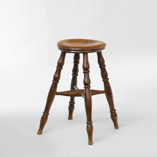 19Th Century Sycamore Pub Or Tavern Stool